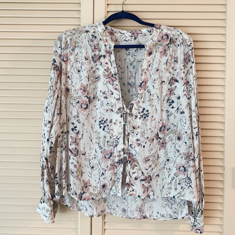Flynn Skye lace up blouse